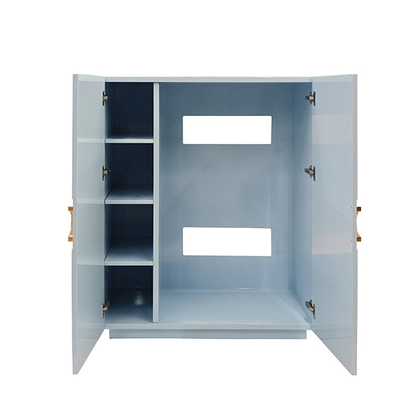 Baby Blue Lattice 2 Door Cabinet
