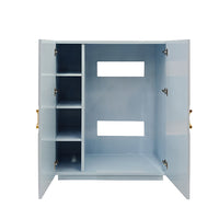 Baby Blue Lattice 2 Door Cabinet