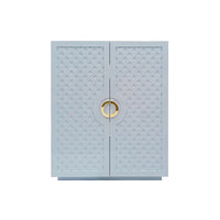 Baby Blue Lattice 2 Door Cabinet