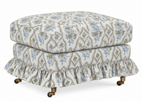 Slipcovered Ottoman on casters