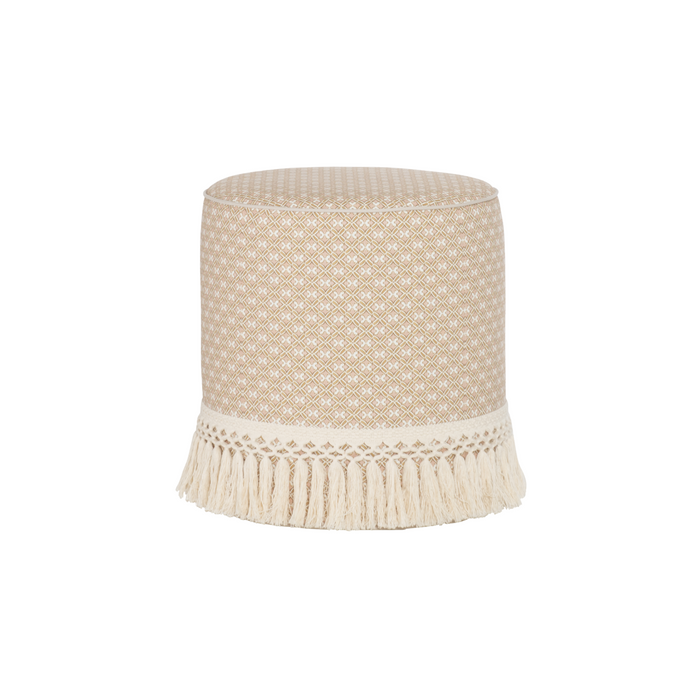 Fringe Upholstered Ottoman