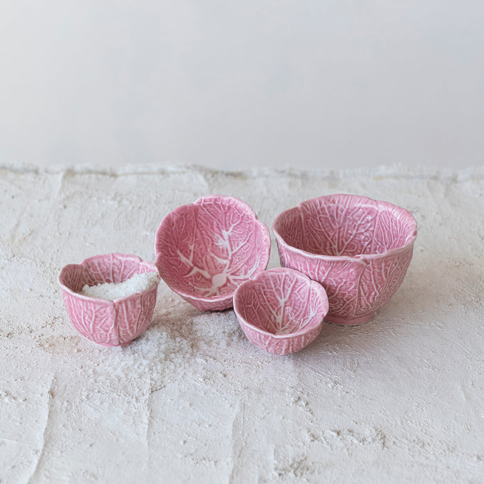 Pink Cabbage Prep Bowls, Set of 4