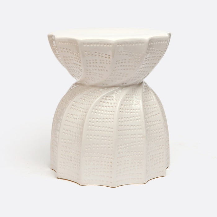 Ceramic Outdoor White Stool