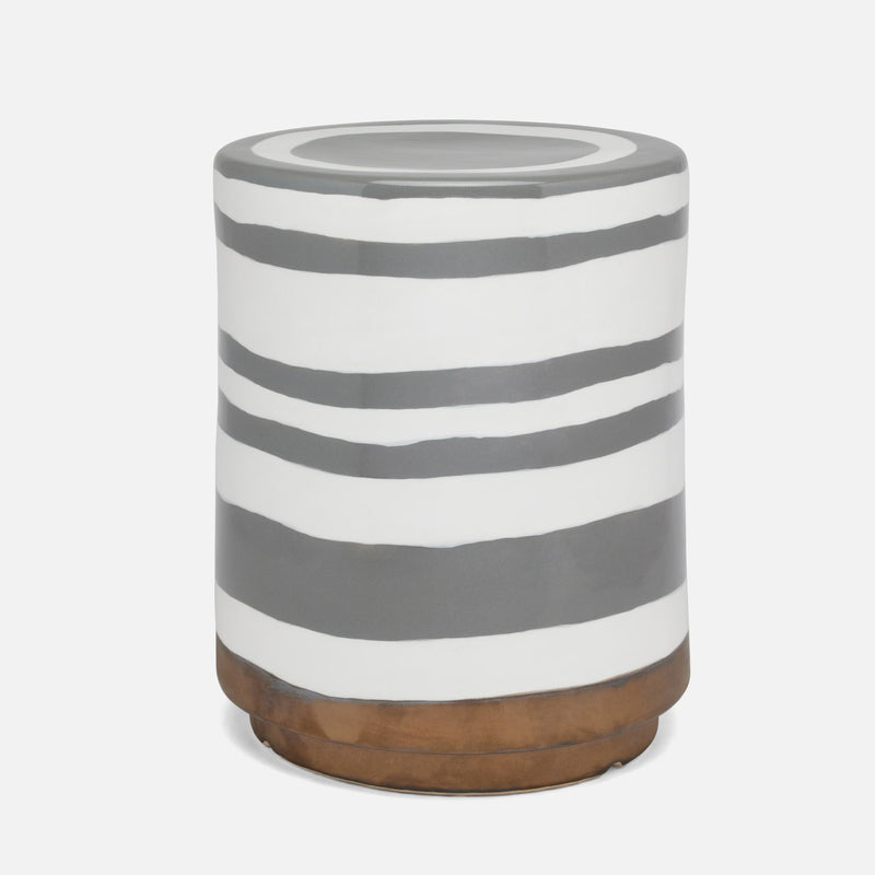 White & Gray Ceramic Outdoor Stool