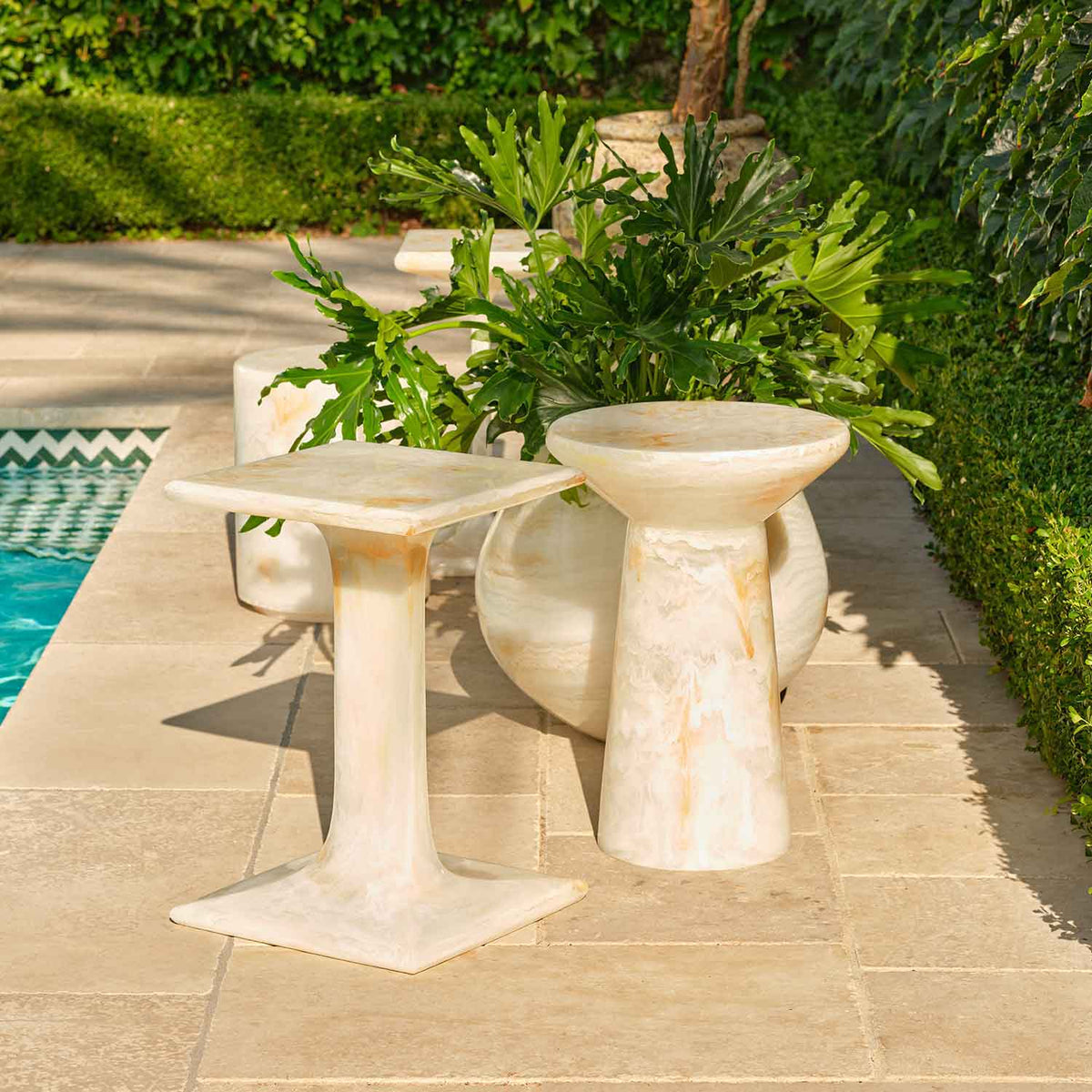 Sand Resin Outdoor Side Table