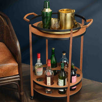 Saddle Leather Bar Cart