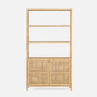 Lola Rattan Bookcase with Hutch