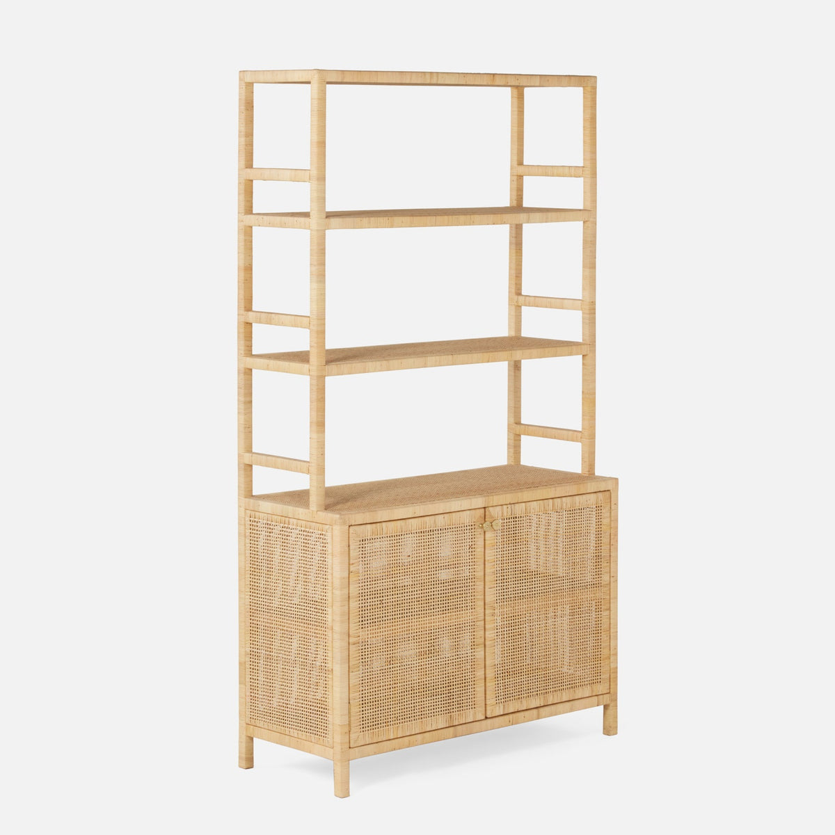 Lola Rattan Bookcase with Hutch