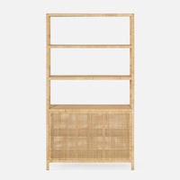 Lola Rattan Bookcase with Hutch