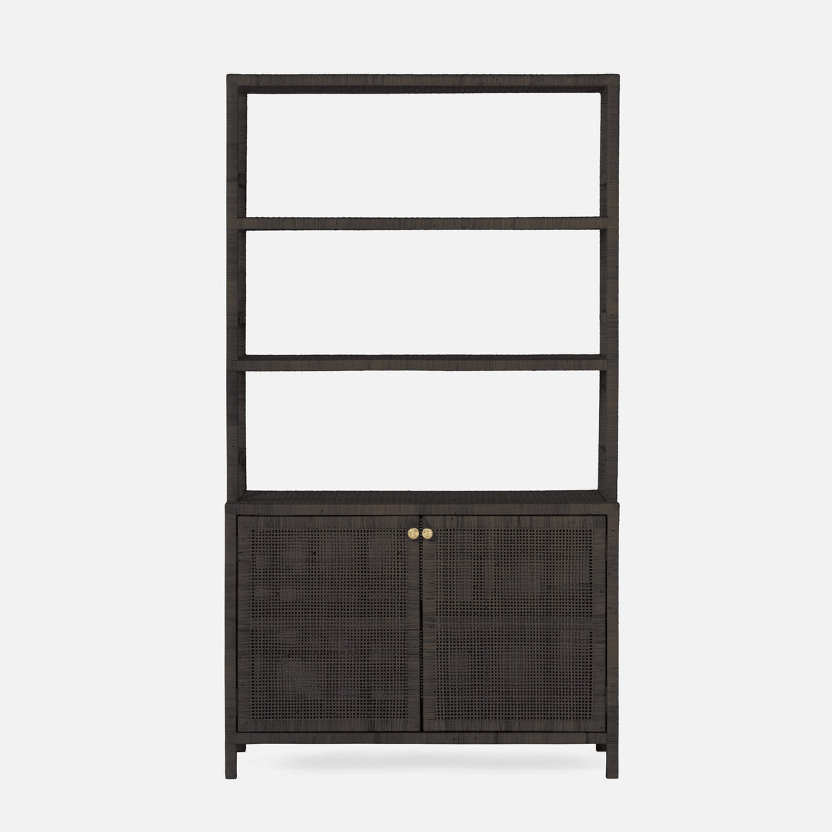 Lola Rattan Bookcase with Hutch