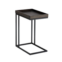 Arden C-shaped Side Table - Black - Charcoal Grey
