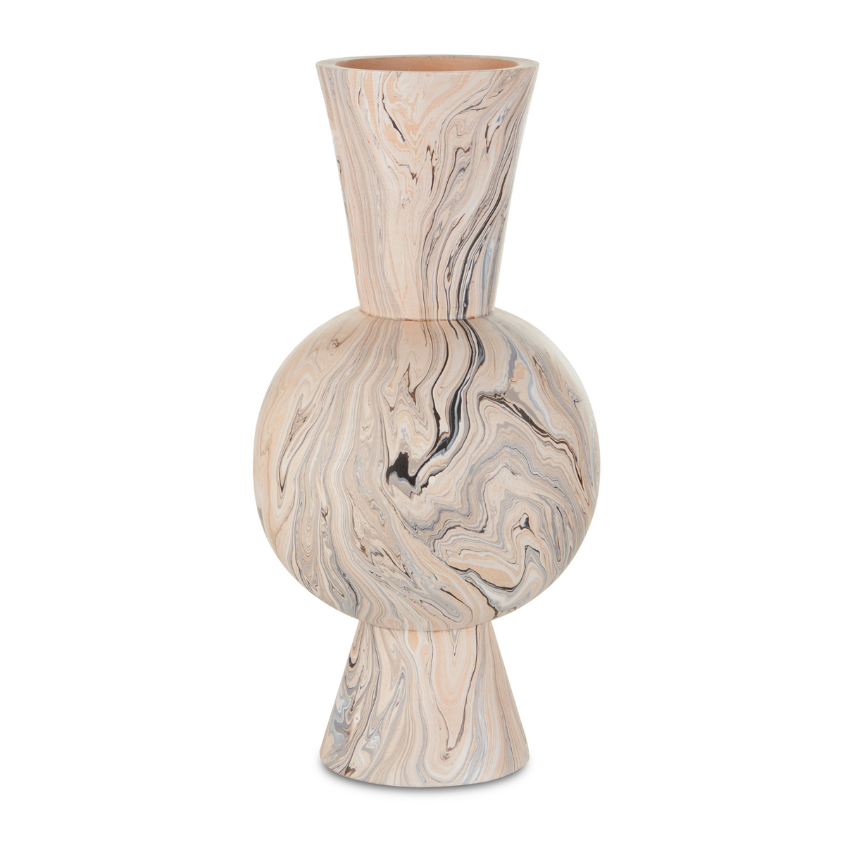 Gray Marbleized Tall Vase