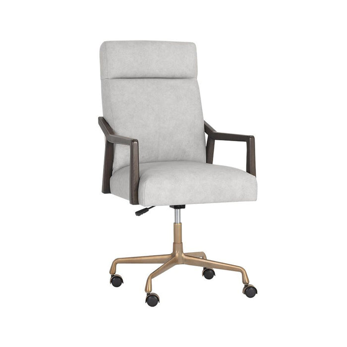 Collin Office Chair - Saloon Light Grey Leather