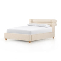 Cream Colored Performance Fabric Bed