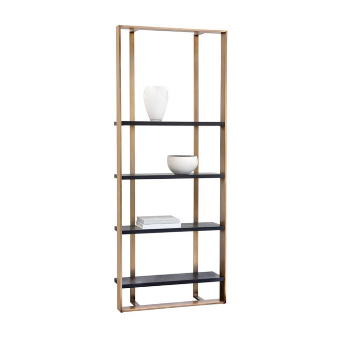 Dalton Bookcase - Antique Brass - Black