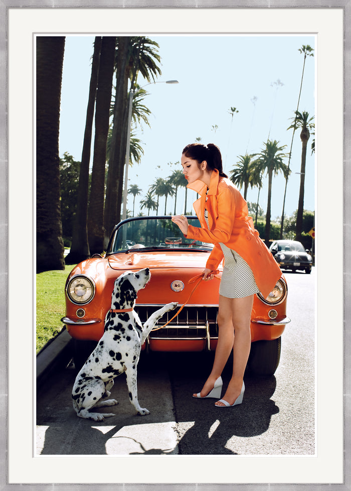 Self Magazine, "Woman giving treat to Dalmation", Arthur Elgort, June 2008