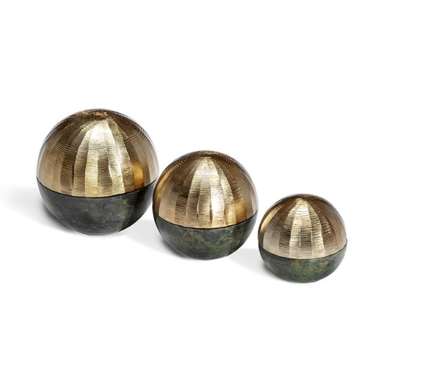 Faye Sphere Sculptures - Gold