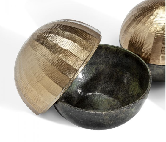 Faye Sphere Sculptures - Gold