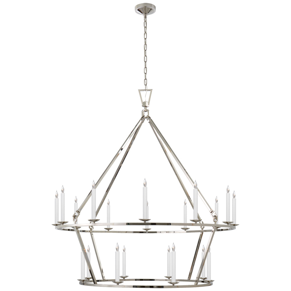 Darlana Extra Large Two-Tier Chandelier in Polished Nickel