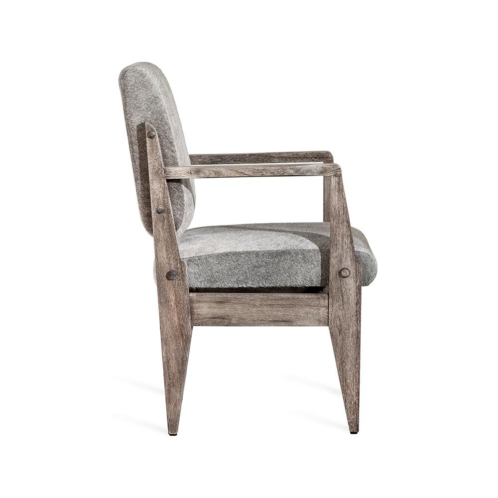 Hale Hide Arm Chair - Rustic Grey