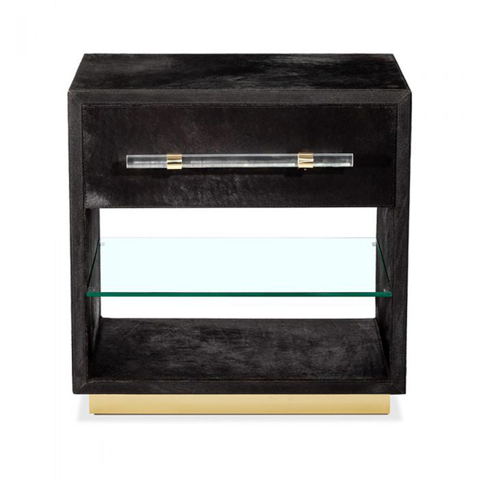 Cassian Bedside Chest - Black/ Brass