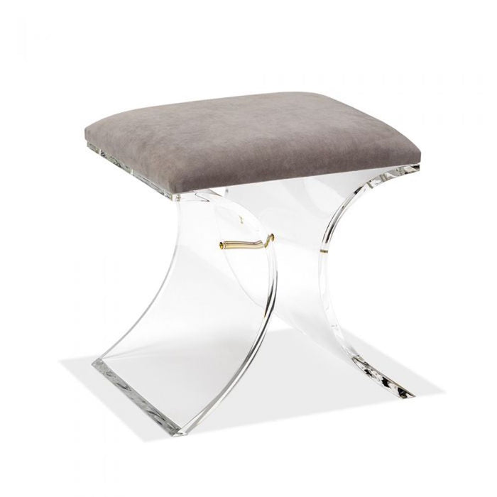 Serena Stool - Grey Velvet