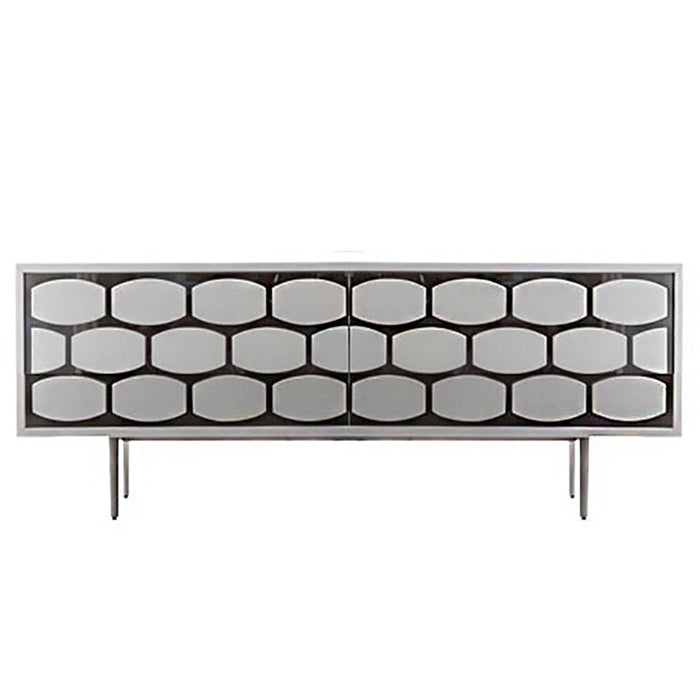 Honey Sideboard 2 doors Matt White, Silver Mirror