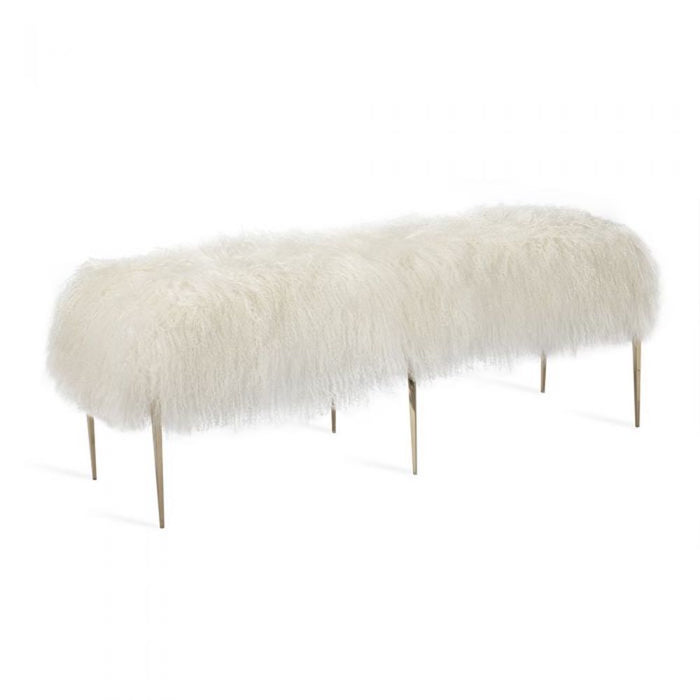 Stiletto Bench - Ivory Sheepskin